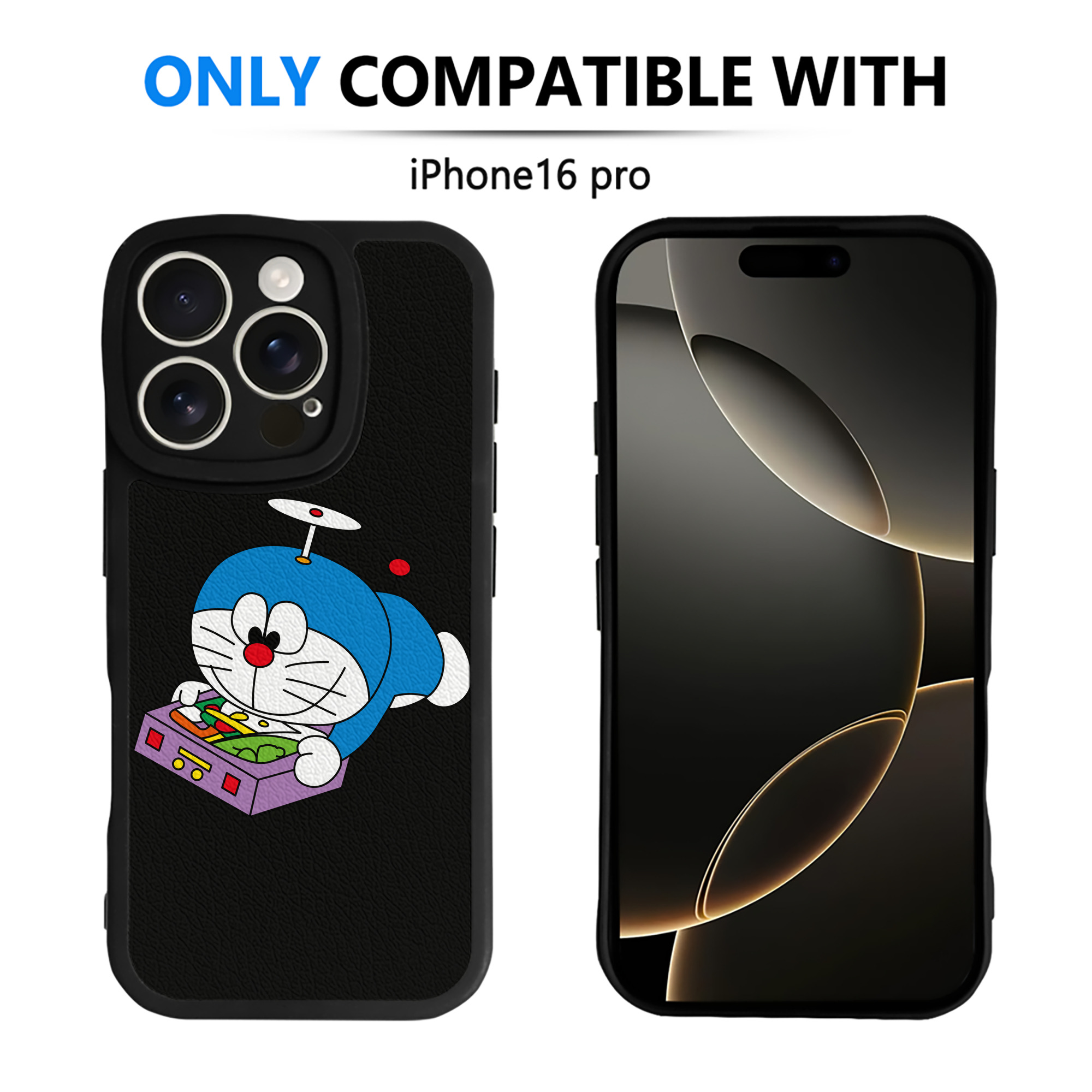（画像用） ドラえもん Doraemon 【iPhone 16シリーズ対応】シリコンスマホケース（レザー調） 材質：シリコン